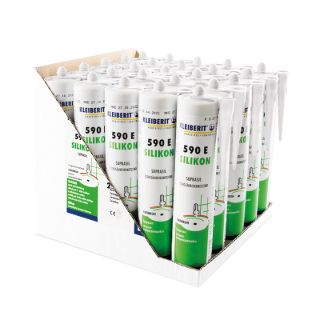 590.1 E Silikon Dichtstoff, Suprasil - weiß Karton mit 25 Kartuschen je 0,303 kg