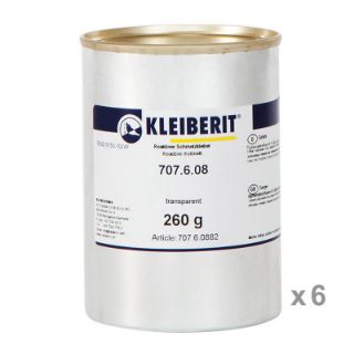 707.6.08 PUR Kantenschmelzklebstoff - transparent-farblos Karton mit 6 Aludosen je 0,26 kg