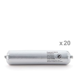 594.0 N Silikon Dichtstoff, Suprasil - farblos Karton mit 20 Beutel je 0,412 kg